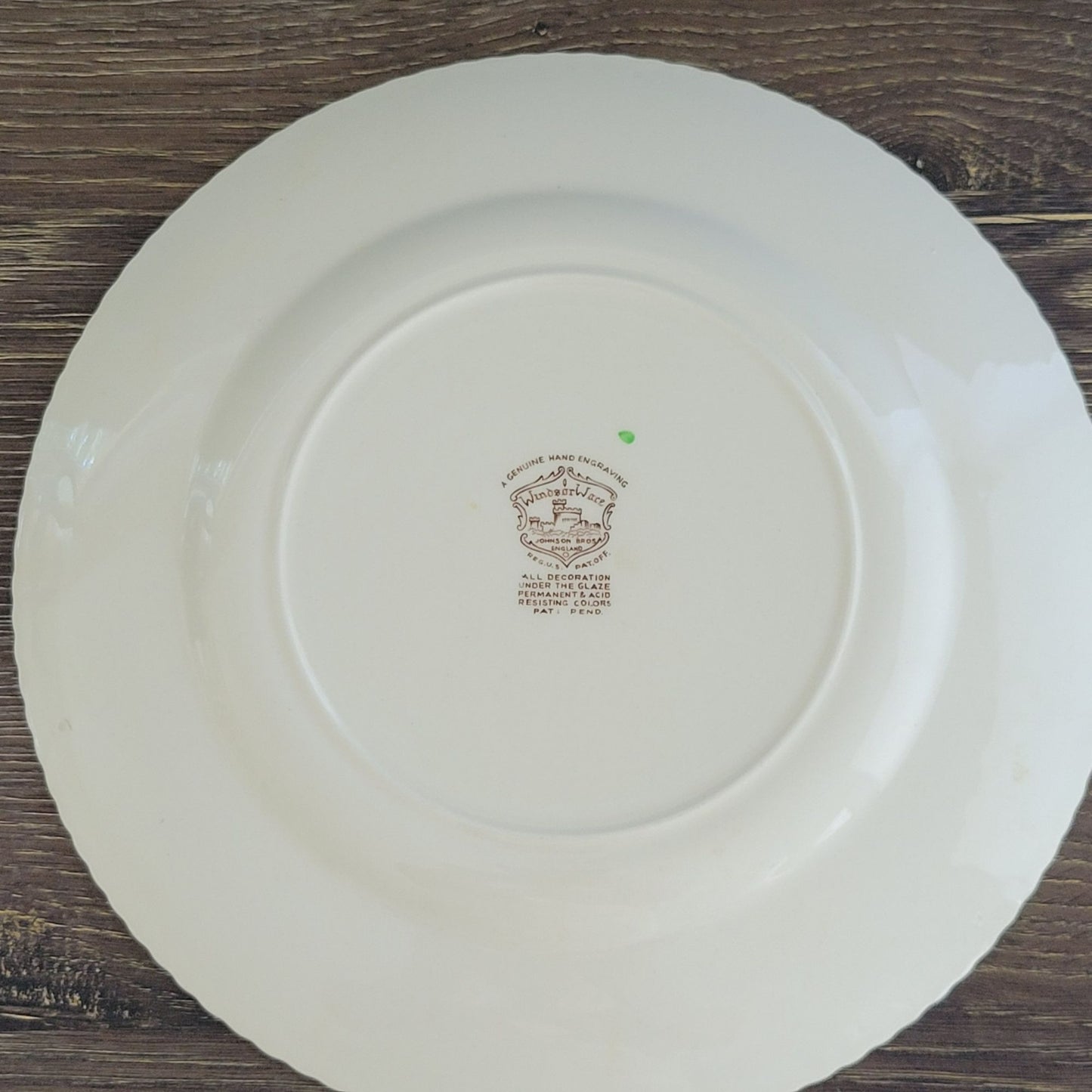 Johnson Brothers WindsorWare Dinner Plate, Margaret Rose Brown, c.1939-65 England