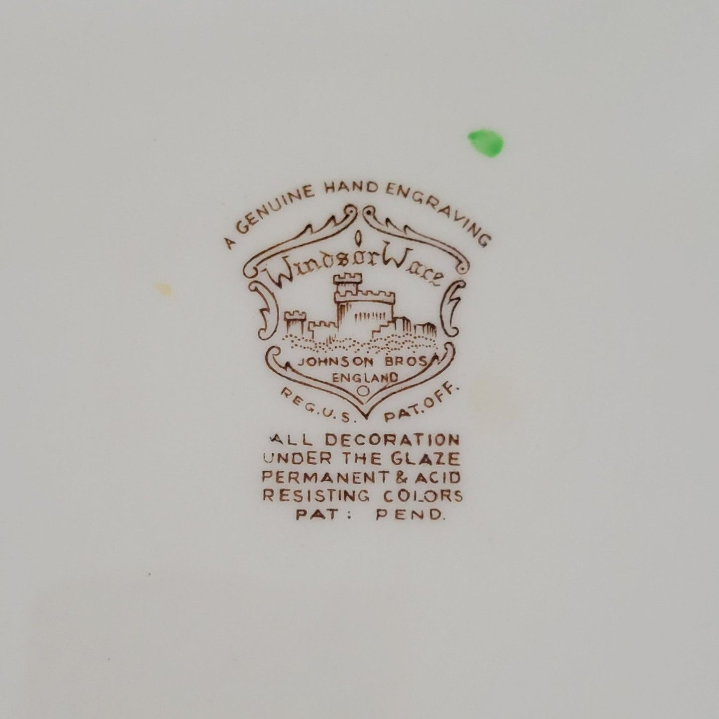 Johnson Brothers WindsorWare Dinner Plate, Margaret Rose Brown, c.1939-65 England