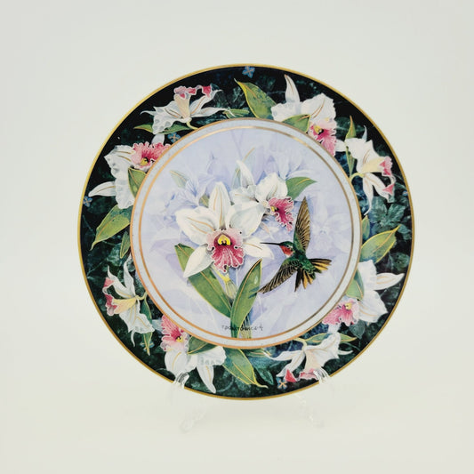 Royal Doulton Hummingbird Plate, White Bellied Woodstars Hummingbird, Franklin Mint Heirloom Collectors Plate, Made in England