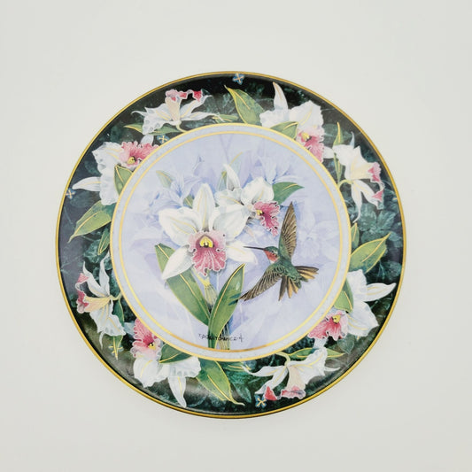 Royal Doulton Hummingbird Plate, White Bellied Woodstars Hummingbird, Franklin Mint Heirloom Collectors Plate, Made in England