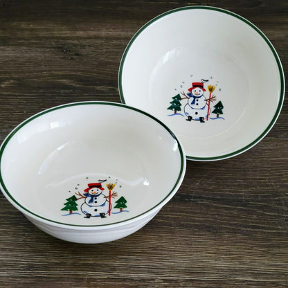 Pfaltzgraff Snow Village Cereal Soup Bowl, Set of 2, c.1990s