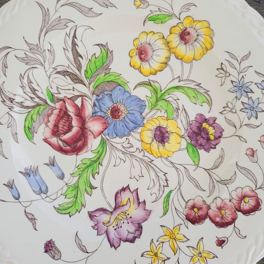Vernon Kilns May Flower 13" Round Platter c.1940-1953 USA