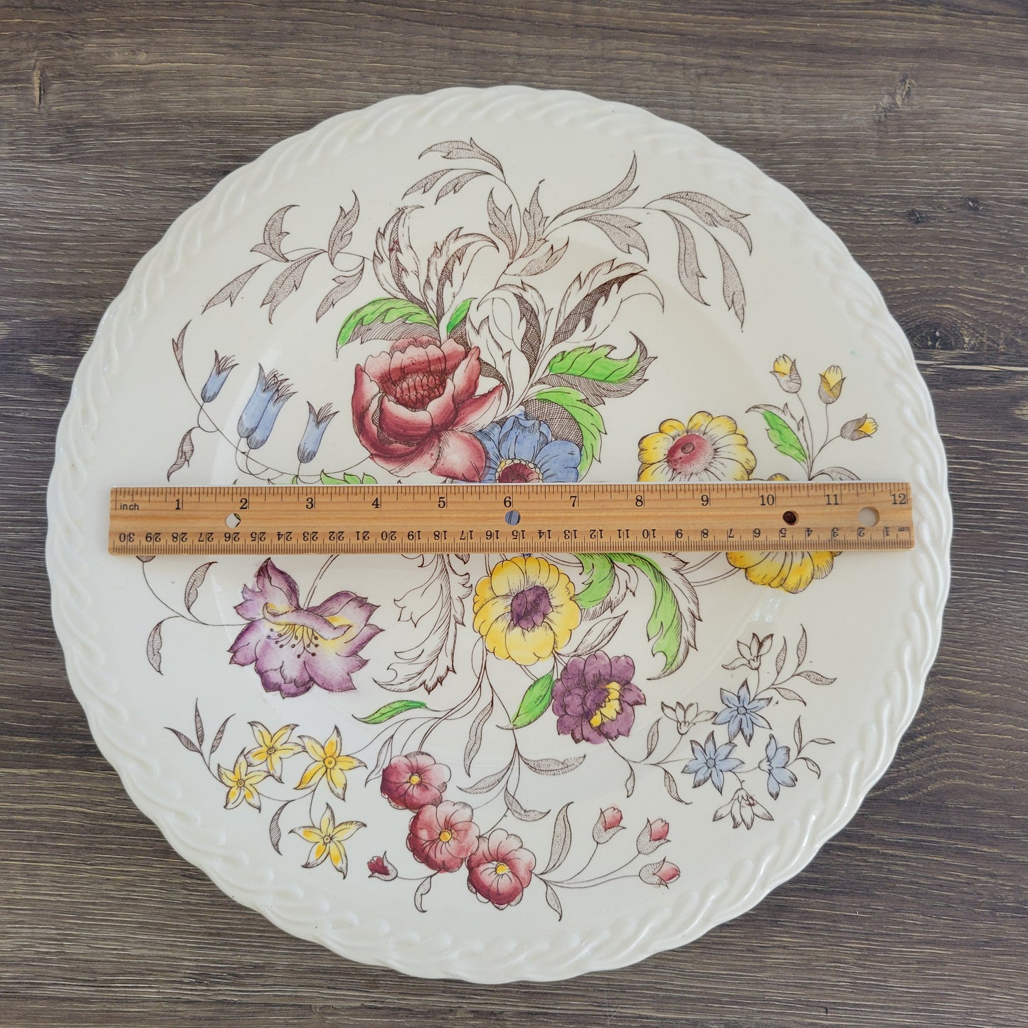 Vernon Kilns May Flower 13" Round Platter c.1940-1953 USA