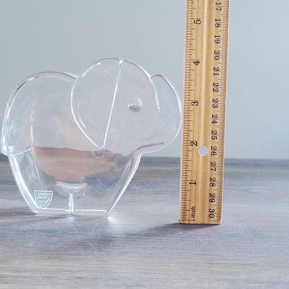 Orrefors Crystal Elephant Figurine / Paperweight, Zoo Collection, Made in Sweden
