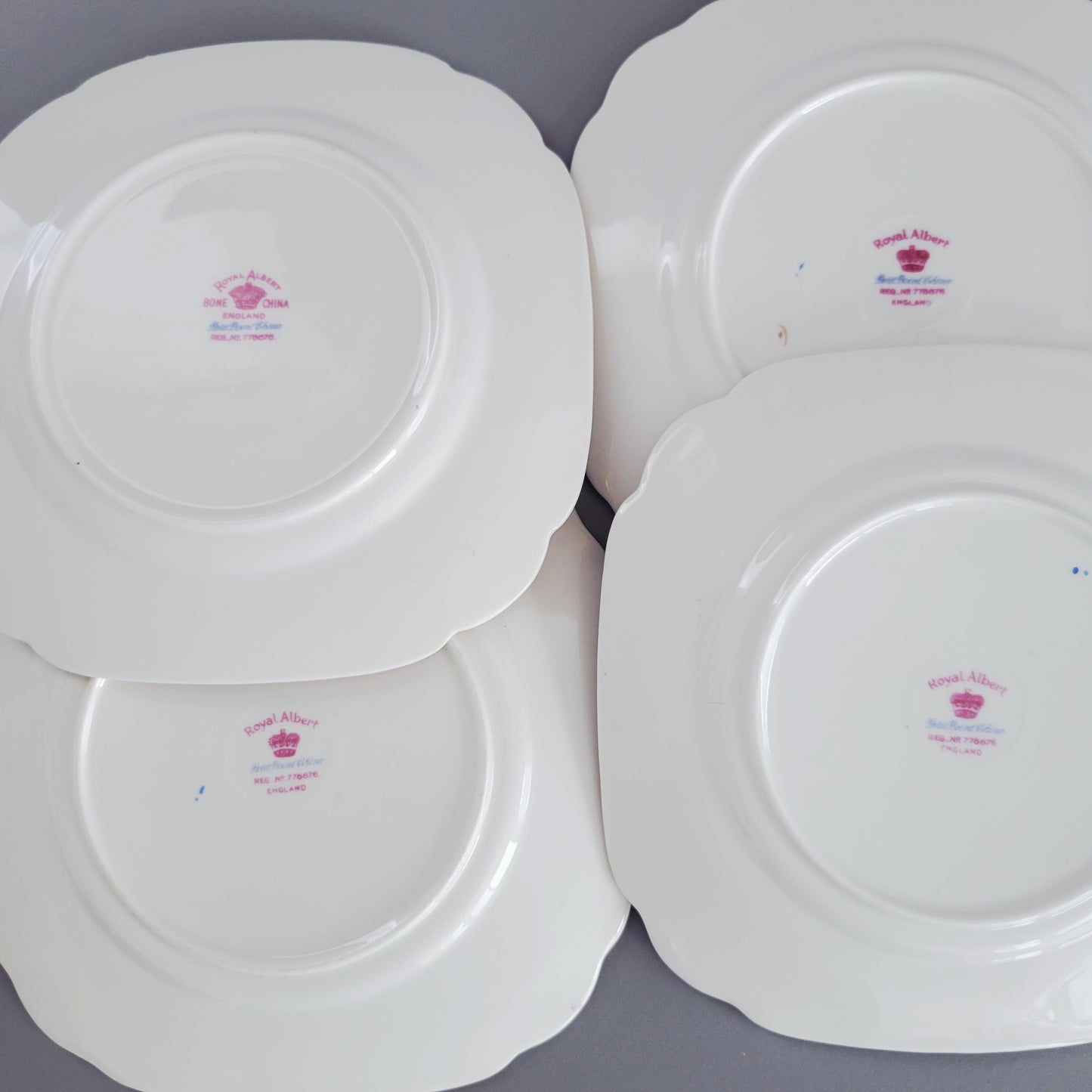 Royal Albert Petit Point Bread Plate, Set of 4, England c.1932-97