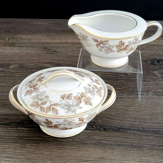 Noritake Allison Creamer & Sugar Bowl, c.1950s Japan