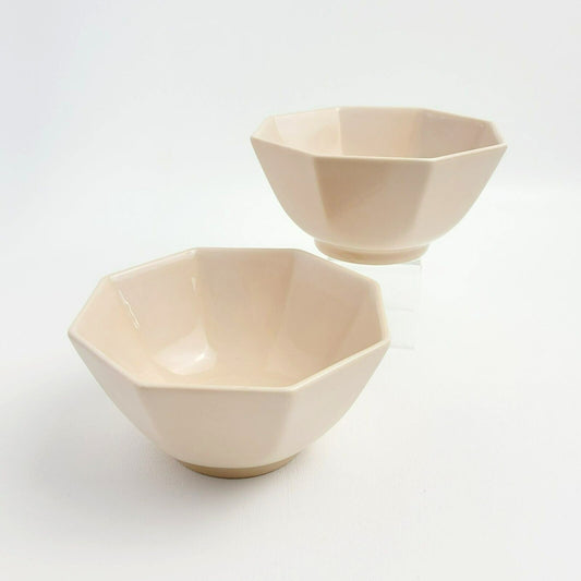 Fitz & Floyd Total Color Peach Octagonal Dessert Bowl Set of 2, c.1980s