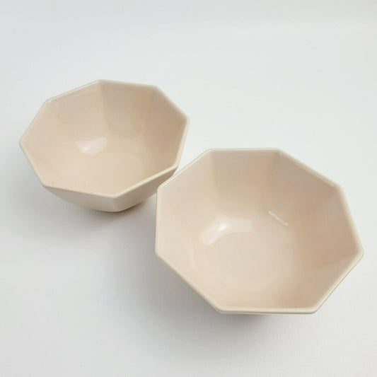 Fitz & Floyd Total Color Peach Octagonal Dessert Bowl Set of 2, c.1980s