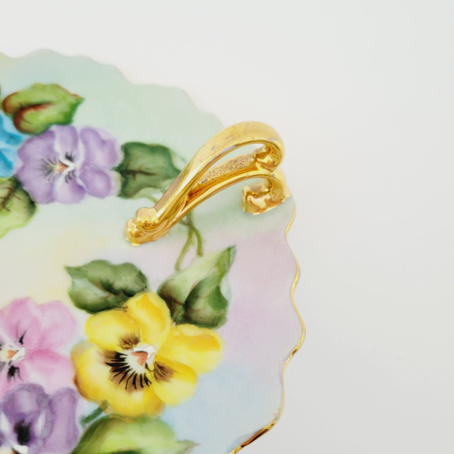 Hand Painted Floral Lemon Server Tray, Signed 1959