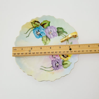 Hand Painted Floral Lemon Server Tray, Signed 1959
