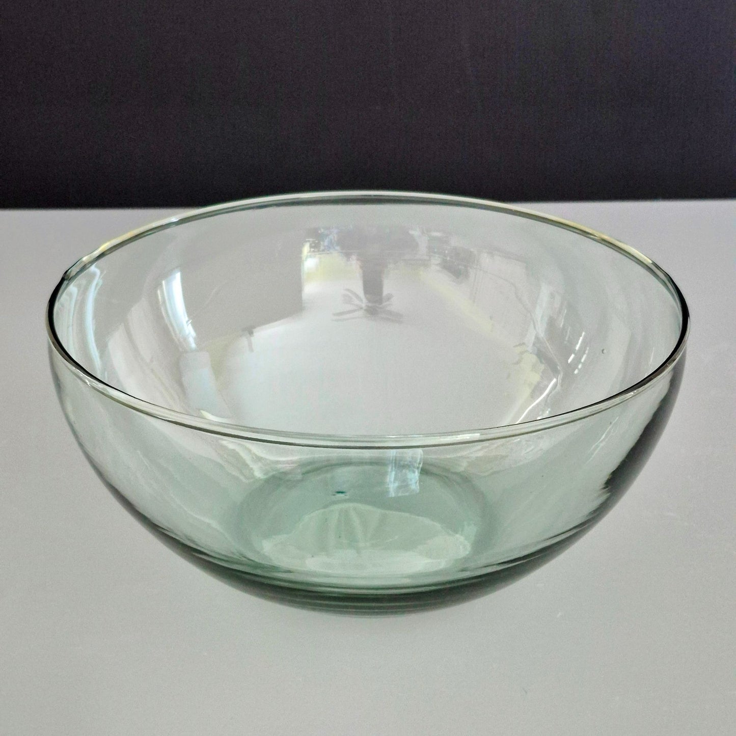Vintage Pale Green Glass 9" Serving Bowl