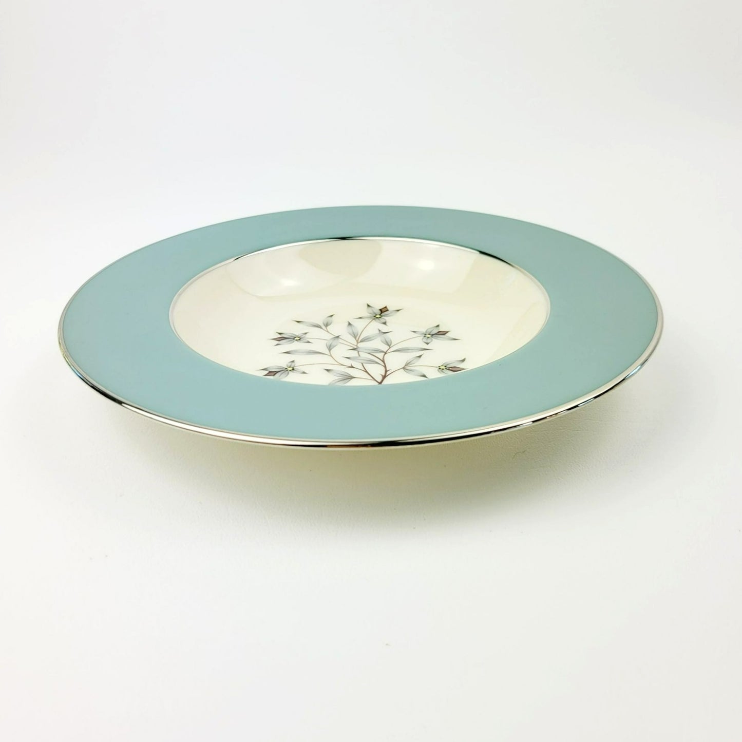 Lenox Kingsley Rim Soup Bowl, Platinum Trim, c.1954-79 USA