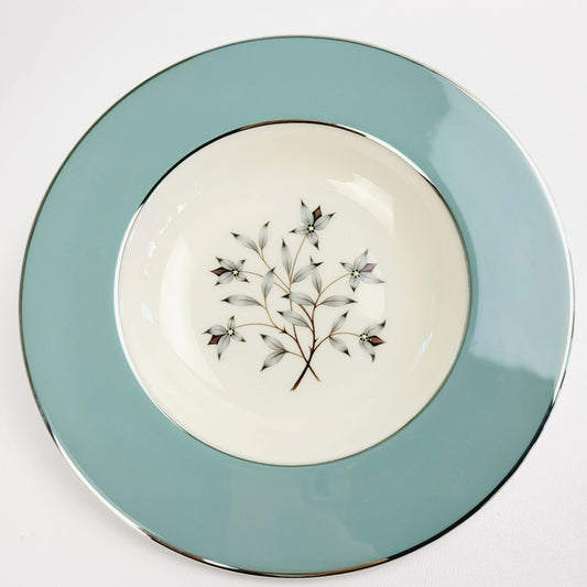 Lenox Kingsley Rim Soup Bowl, Platinum Trim, c.1954-79 USA