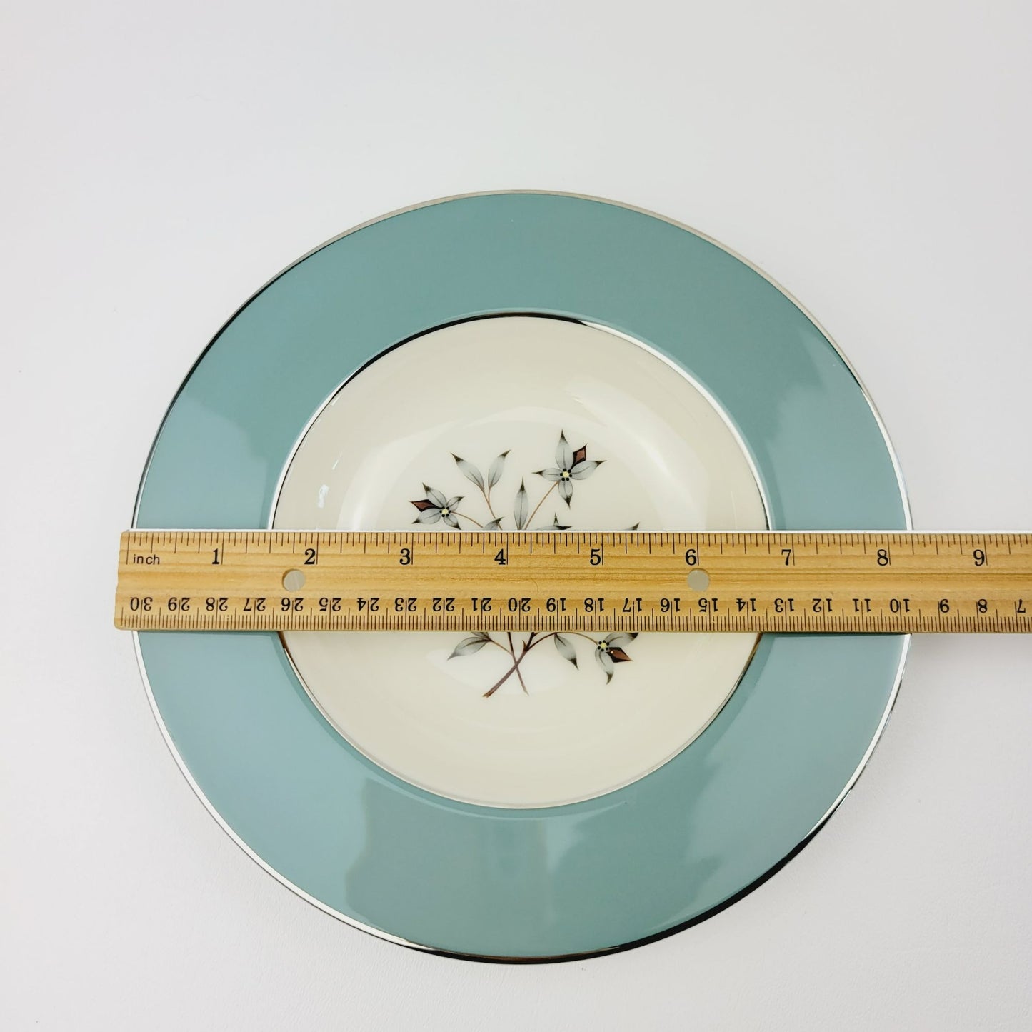 Lenox Kingsley Rim Soup Bowl, Platinum Trim, c.1954-79 USA