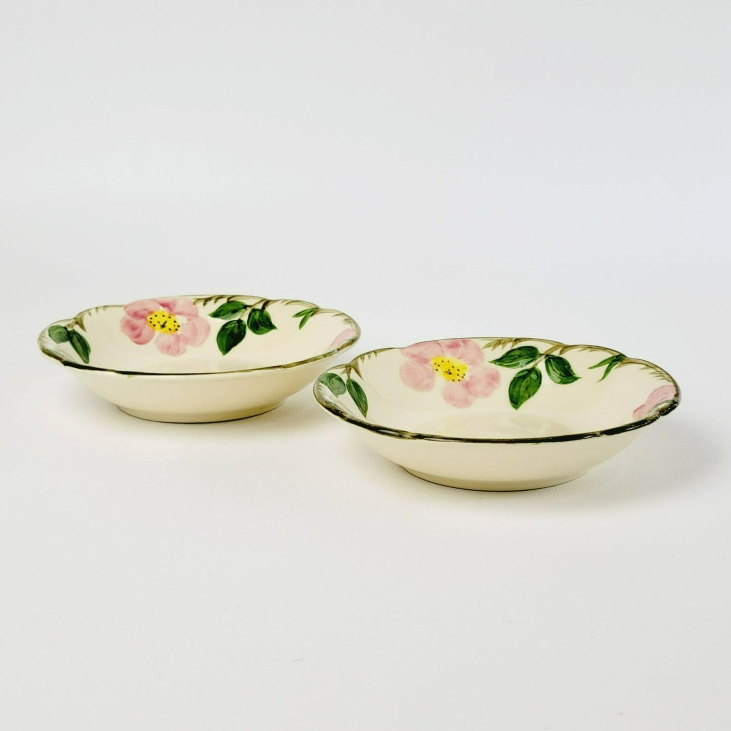 Franciscan Desert Rose Dessert Bowl Set of 2, c.1949-53, USA Back Stamp
