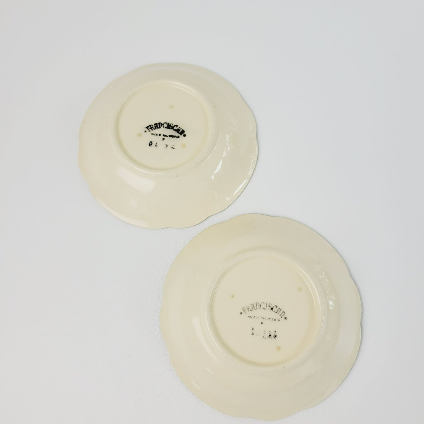 Franciscan Desert Rose Dessert Bowl Set of 2, c.1949-53, USA Back Stamp