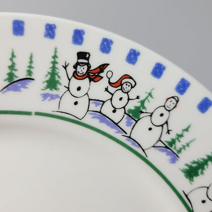 Libbey Snowman Salad Plate, Set of 2