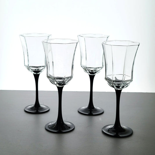 Luminarc Black Octime Wine Glass Set of 4, Made in France