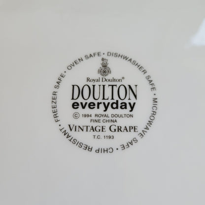 Royal Doulton Vintage Grape 9" Salad Serving Bowl c.1990s England Fruit Fall Dinnerware