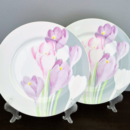 Mikasa "Spring Crocus" Dinner Plate Set of 2, c.1984-87 Japan