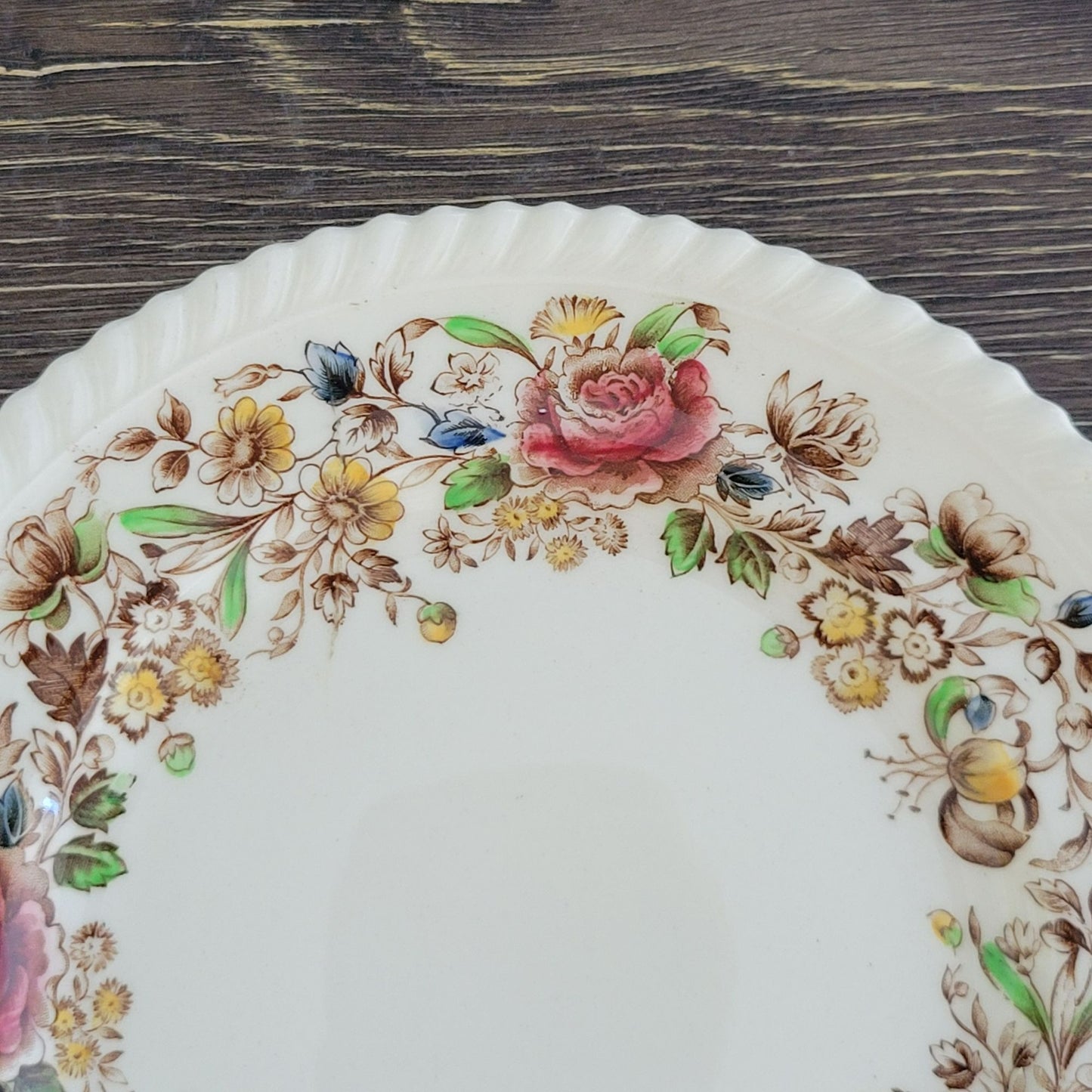 Johnson Bros WindsorWare Salad Plate Set of 2, Margaret Rose Brown, c.1939-65 England