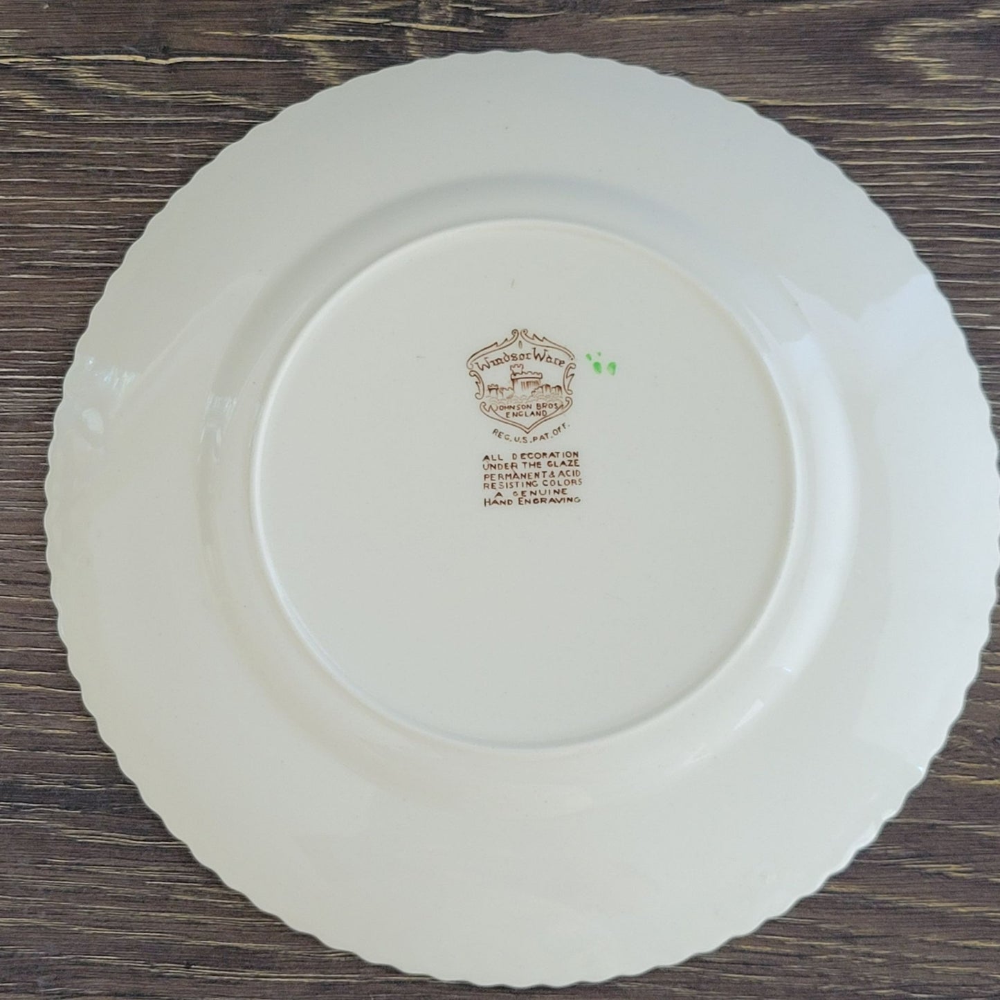 Johnson Bros WindsorWare Salad Plate Set of 2, Margaret Rose Brown, c.1939-65 England