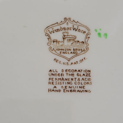 Johnson Bros WindsorWare Salad Plate Set of 2, Margaret Rose Brown, c.1939-65 England