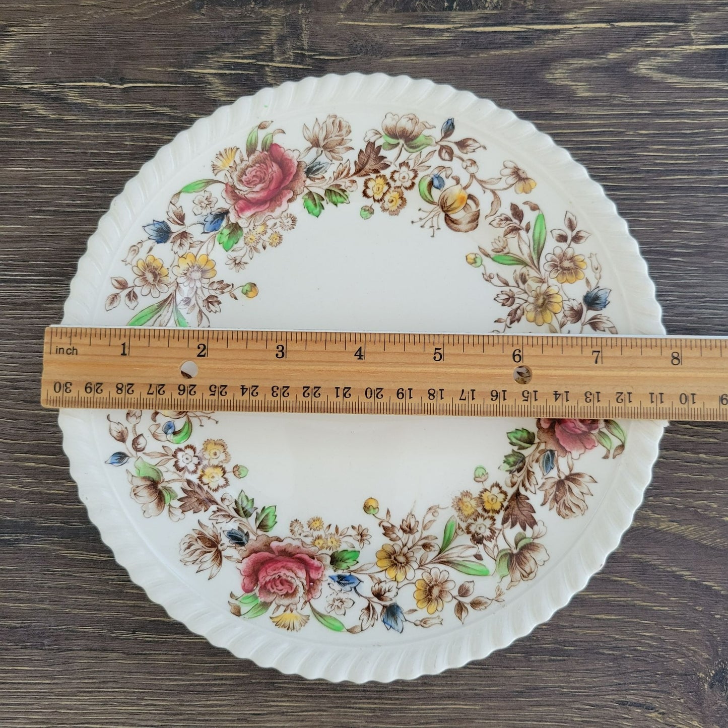 Johnson Bros WindsorWare Salad Plate Set of 2, Margaret Rose Brown, c.1939-65 England