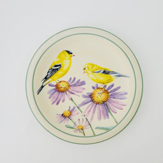 Lenox Summer Greetings Stoneware Salad Plate, Goldfinch Bird Design