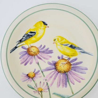 Lenox Summer Greetings Stoneware Salad Plate, Goldfinch Bird Design