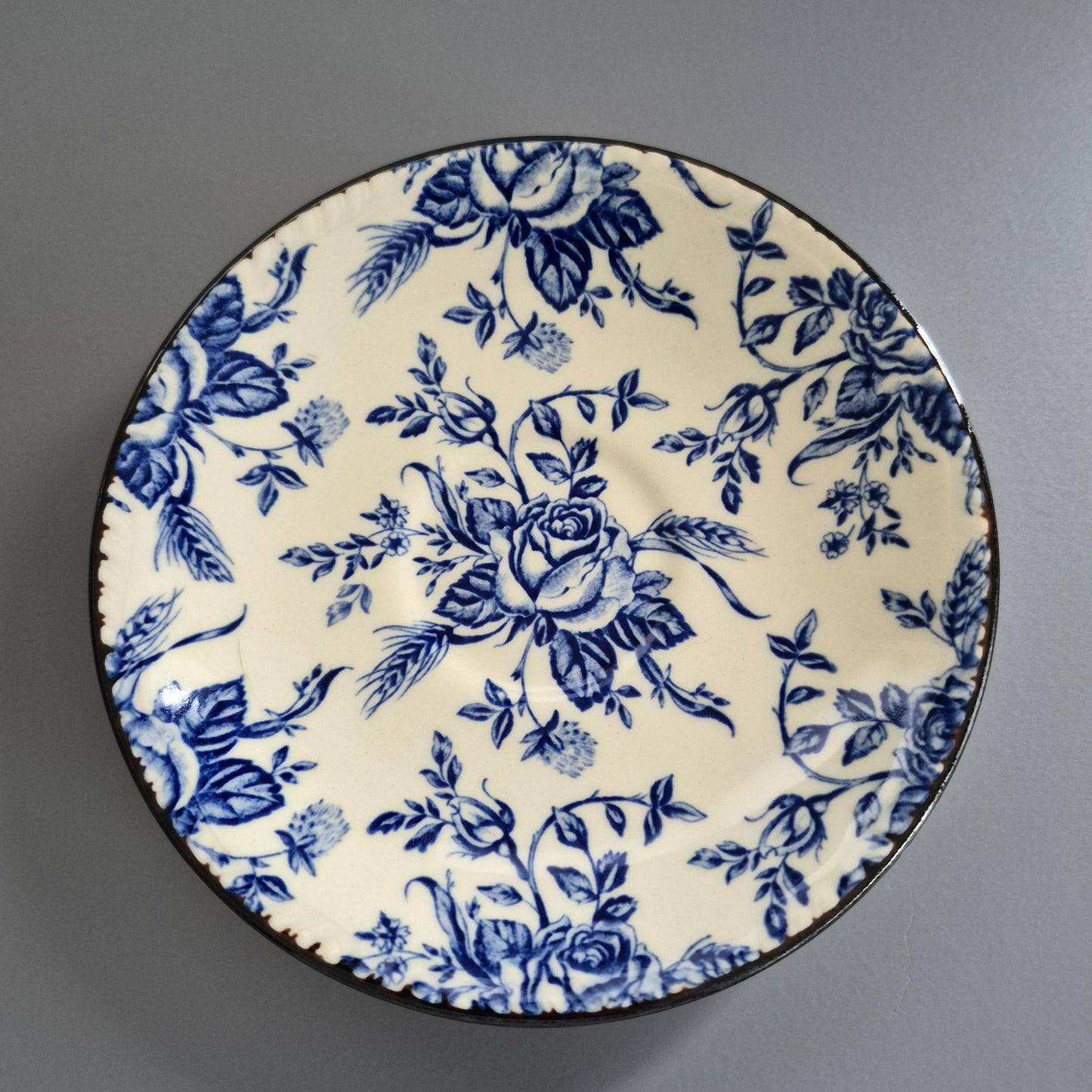 Wood & Sons "Colonial Rose Blue" Cup & Saucer, Made in England