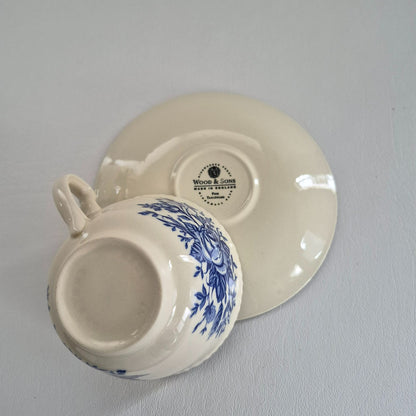 Wood & Sons "Colonial Rose Blue" Cup & Saucer, Made in England