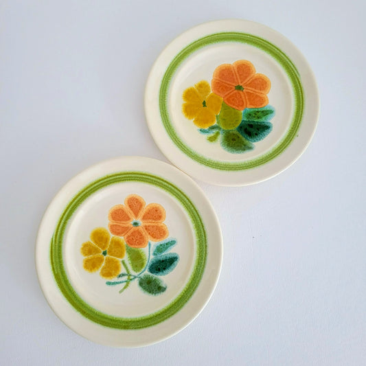 Franciscan Floral Bread Plate, Set of 2, c.1970s USA