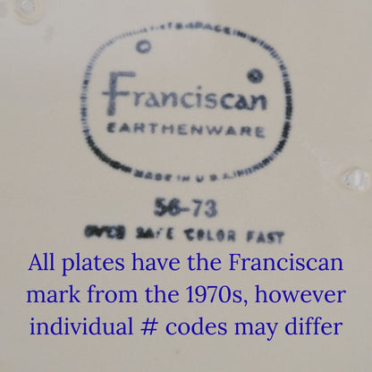 Franciscan Floral Bread Plate, Set of 2, c.1970s USA