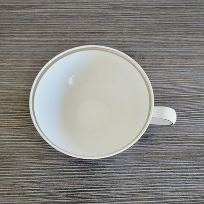 Johann Haviland White Teacup & Saucer Platinum Trim, Wedding Ring Pattern, c.1960s Germany-*-