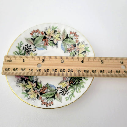 Paragon Demitasse Cup & Saucer, Pink Floral and Green Leaves, By Appointment to Her Majesty The Queen, c.1938-52 England
