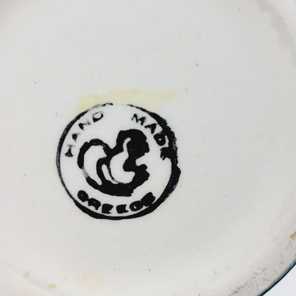 Greek Hand Painted Floral Jug With Stopper, Artist Signed