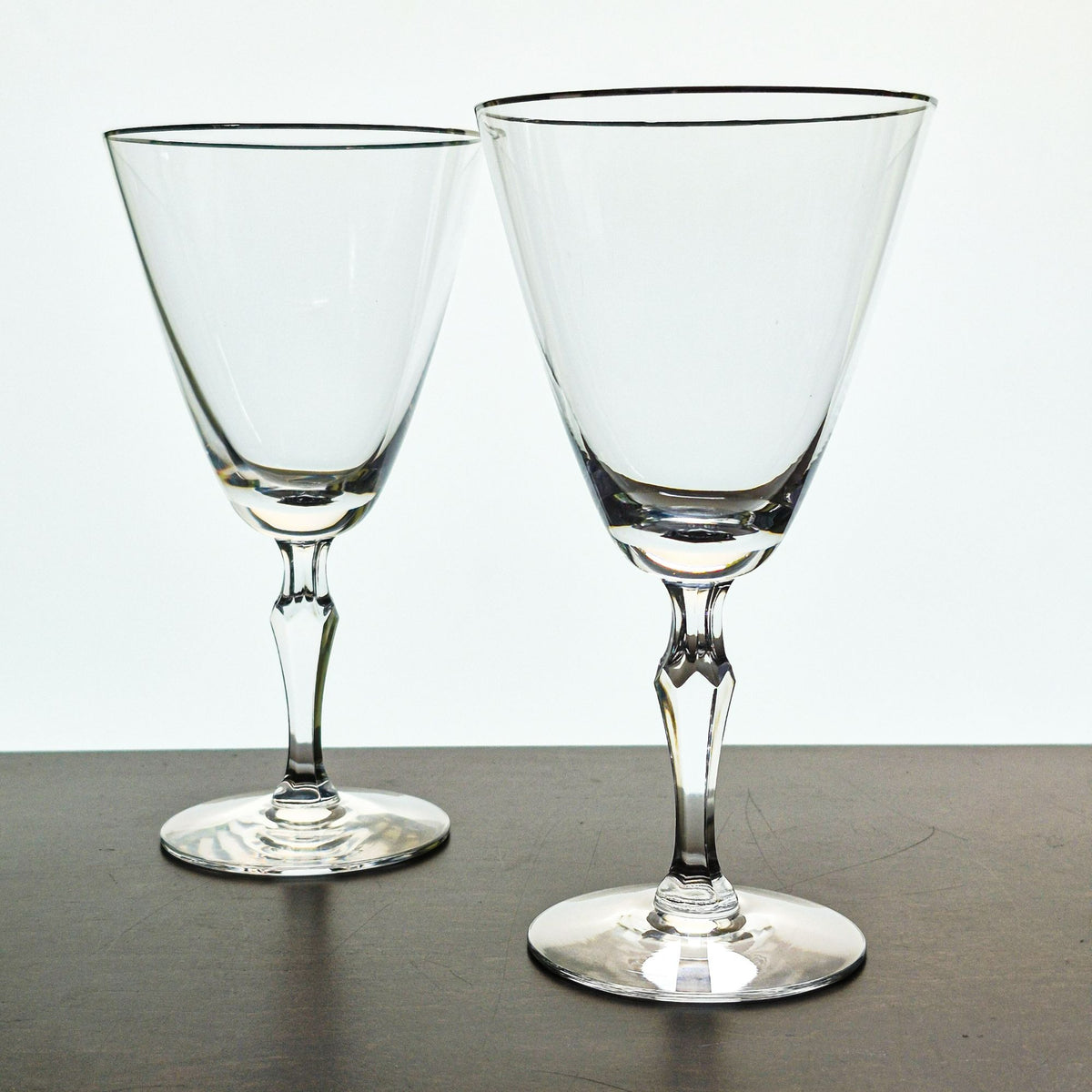 Fostoria "Engagement" Goblet Set, Platinum Trim, c1960-82 USA