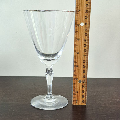 Fostoria "Engagement" Goblet Set, Platinum Trim, c1960-82 USA