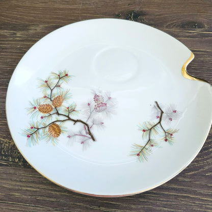Vintage Pinecone Teacup & Snack Tray, Set of 3