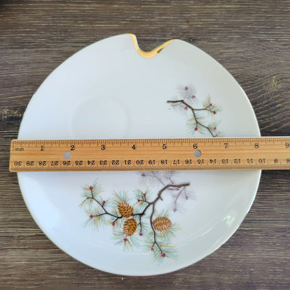 Vintage Pinecone Teacup & Snack Tray, Set of 3