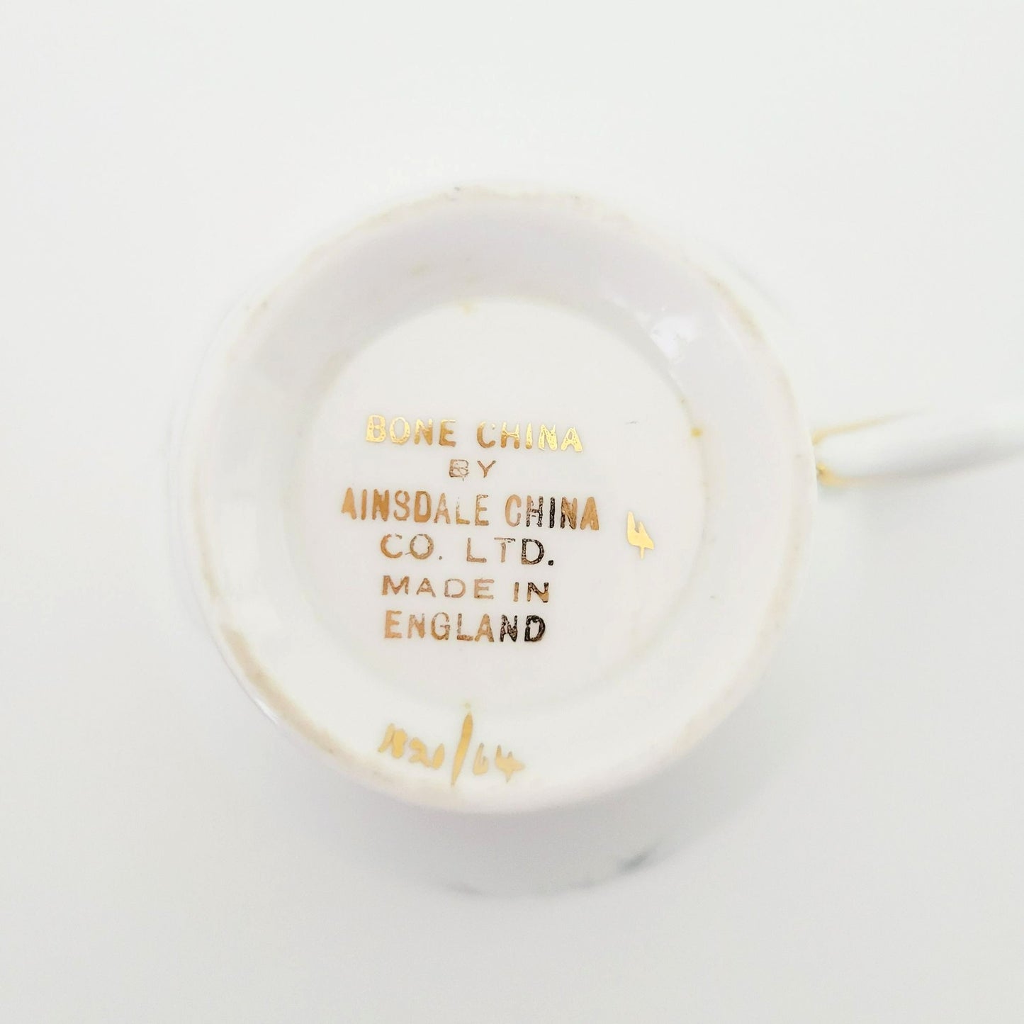 Vintage Pink and Black Wheat Teacup & Saucer by Ainsdale China, c.1960s England, Art Deco Style
