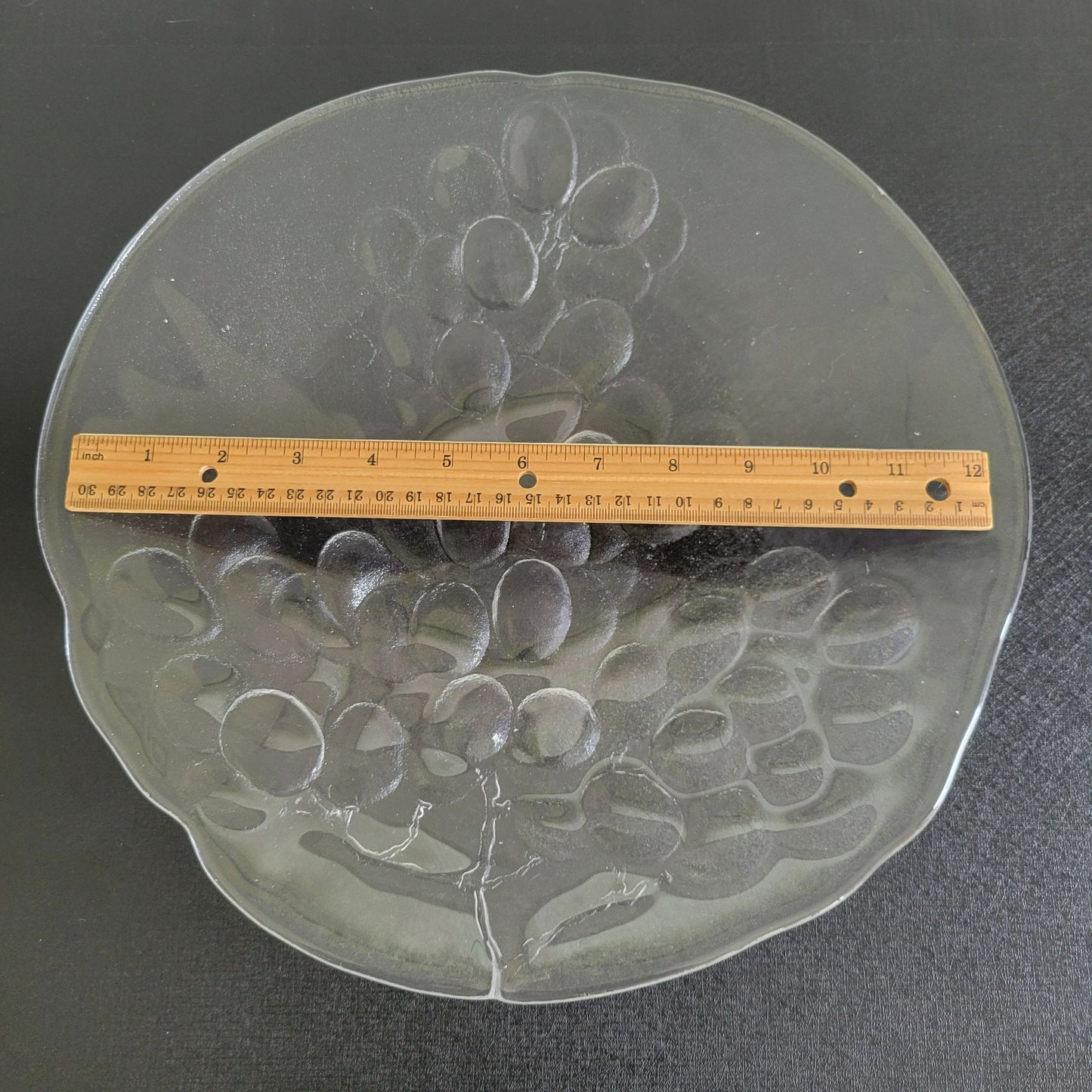 Kosta Boda Grape Shallow 13" Bowl, c.1980s, Made in Sweden