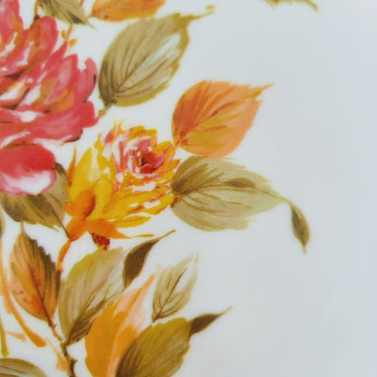 Floral Melamine Plastic Dessert Plate, Set of 2