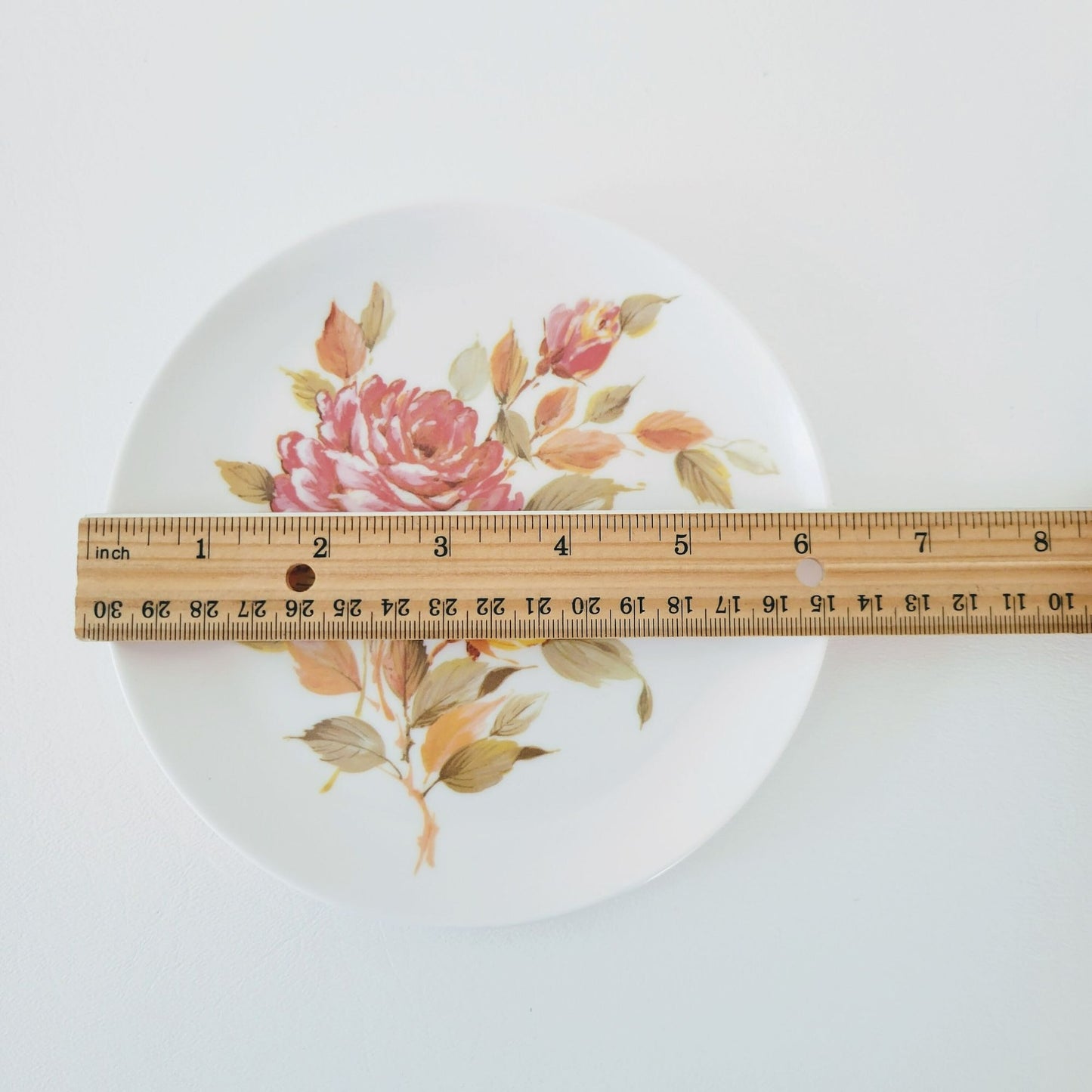 Floral Melamine Plastic Dessert Plate, Set of 2