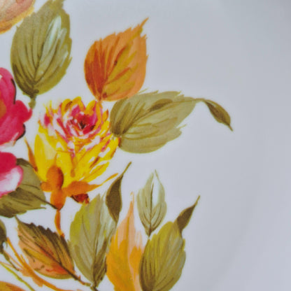 Vintage Floral Melamine Plate Set of 4, USA