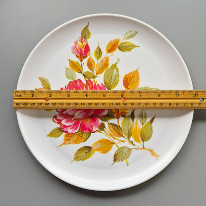 Vintage Floral Melamine Plate Set of 4, USA