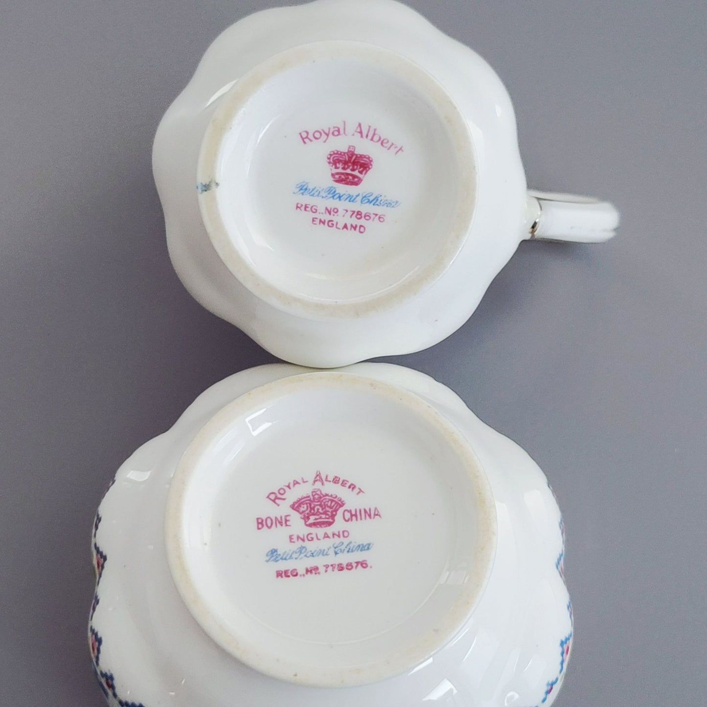 Royal Albert Petit Point Mini Creamer & Sugar Bowl, England c.1932-97