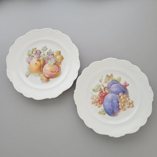 Schumann Fruit Design Salad Plate Set of 2, Embossed Edge, Made in Germany
