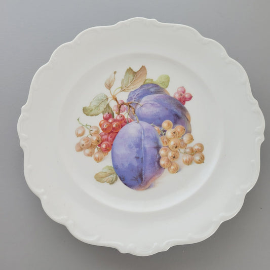 Schumann Fruit Design Salad Plate Set of 2, Embossed Edge, Made in Germany